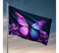 Poster divertenti per dormitorio universitario notte incantata farfalla in fiori viola bandiere dormitorio per ragazzi cartello portico (152 x 244 cm)