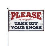Poster divertenti per dormitorio universitario Please Take Off Your Shoescarpet bandiera ragazzi decorazione camera da letto dormitorio divertente (30 x 45 cm)