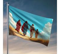 Poster divertenti per dormitorio universitario quattro persone che camminano su un sentiero nel deserto. Bandiera divertente da giardino bandiere country boy (30 x 45 cm)