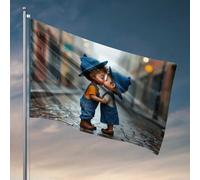 Poster divertenti per dormitorio universitario Rainy Romance: un dolce bacio sotto le gocce di pioggia bandiera inverno casa bandiera decorazione porta (120 x 180 cm)