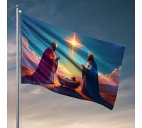 Poster divertenti per dormitorio universitario Tre uomini saggi che adorano la stella di Betlemme, bandiere per dormitorio per ragazzi, cartello per portico (60 x 90 cm)