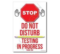 poster Do Not Disturb Testing in Progress Sign - Quiet Please Examination Poster for Classroom Door, Office & Library Window(Framed,08x12inch(20x30cm))