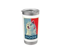 Poster Doge Meme Dogecoin Hope Bicchiere termico in acciaio inox doppia parete