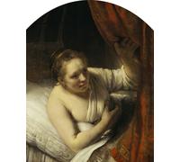 Poster Donna al comodino con tenda - Wall Art vintage - 12X16/16X20/18X24/24X36