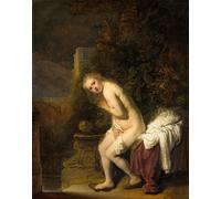 Poster Donna che fa il bagno scena di nudo barocco poster arte da parete -...