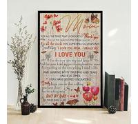 Poster E Stampe Artistiche Da Parete "Mamma, Ti Amo Per Avermi Insegnato Tutto Ciò Di Cui Ho Bisogno Nella Vita", Quadro Su Tela Per L'Arredamento Della Casa, 40X60 Cm, Senza Cornice.