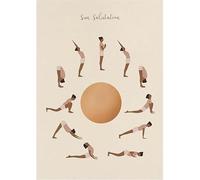 Poster E Stampe Artistiche Di Yoga Con Il Saluto Al Sole, Quadro Da Parete In Tela Vintage, Arredamento Per La Casa 50x70 Cm Senza Cornice