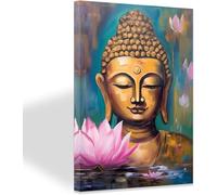Poster E Stampe Da Parete Con Statua Di Buddha Vintage, Stampa Su Tela Con Immagine Di Fiore Di Loto Zen E Meditazione Spirituale, Per Decorazioni Da Parete Per Yoga E Spa, 50x70 Cm Senza Cornice.