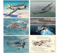 Poster e stampe d'arte militare vintage dell'aeronautica militare 6 PCS Fighter Jet Wall Art Painting Room Home Decoration 30X42 CM
