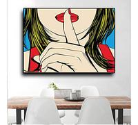 Poster E Stampe Decorative,Ssshhh! Famous Design of Deborah Azzopardi Girl Canvas Painting Poster And Prints, Modern Mural Wall Art Picture, for Living Room, for Bedroom Adult_50X70Cm