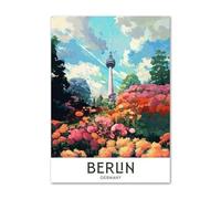 Poster E Stampe Su Tela Di Dipinti Di Paesaggi Di Viaggio Europei Di Berlino, Città Retrò Colorata, Galleria Di Immagini Artistiche Da Parete Per L'Arredamento Del Soggiorno 60X80Cm Senza Telaio