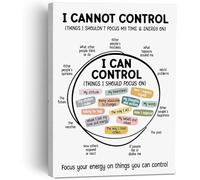 Poster E Stampe Sulla Terapia Della Salute Mentale, Stampa Su Tela Sulla Salute Mentale "I Can Control", Poster Dipinto, Per L'Arredamento Dell'Ufficio Di Psicologia Scolastica, 50x70 Cm Senza Cornice
