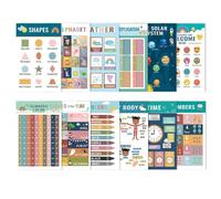 Poster Educative Per Bambini,Arte Murale Per Aula E Stanza Dei Giochi - Lettere Numeri Orologio Tabellone 12 Pezzi Sviluppare Abilità Gioco Casa Scuola Domestica Bambini In Età Prescolare