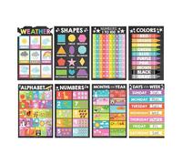 Poster educativi per l'età prescolare - Tabella di logica matematica,Set di 15 tabelle didattiche per genitori ed educatori