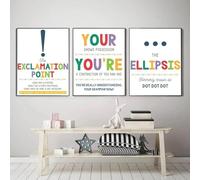 poster educativi sulla grammatica inglese e sulla punteggiatura,dipinti su tela,immagini murali per la scuola domestica,simboli del linguaggio,decorazioni per la stanza 21x30cmx3 Senza Cornice