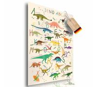 Poster educativo a forma di dinosauro ABC per bambini; poster Dino XXL per cameretta dei bambini, decorazione e apprendimento dell'alfabeto; poster da parete decorativo per bambini, 60 x 42 cm GERMAN