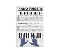 Poster educativo con dita di pianoforte e esercizi di riscaldamento, per imparare la teoria del pianoforte, 60 x 90 cm
