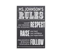 Poster educativo personalizzato con le aspettative in classe, le regole delle aspettative, rispettare le regole della classe degli adolescenti, 50 x 75 cm