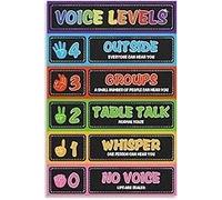 poster Elementary Classroom Management Poster - Laminated Voice Level Chart & Noise Rules, Unframed Back to School Teacher Supply(Framed,16x24inch(40x60cm))