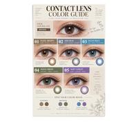Poster Eye Color Comparison Chart Lens Shade Guide Makeup Studio Decor | for beauty professionals to help clients choose the most flattering lens color(Framed,08x12inch(20x30cm))