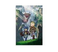 Poster fantasy a tema anime, decorazione da parete per la camera dei bambini, stampa con paesaggio magico, idea regalo unica per i fan, illustrazione colorata, personaggi stravaganti, scena della