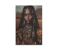 Poster femminile afroamericano donna nera arte della parete afro americano ragazza ritratto donne nere bellezza pittura afrocentrica signora stampa decorazione tela arte della parete per la