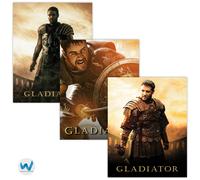 Poster film Gladiator - Russell Crowe Maximus Art Set di 3 - incorniciato e...