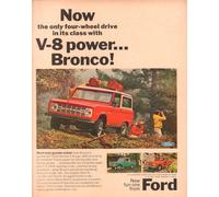Poster Ford Bronco anni 70 V8 Off-Road 4x4 Adventure Ad -...