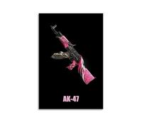 Poster fotografico con pistola rosa, arte vintage, stampa artistica da parete, decorazione estetica, soggiorno, camera dei bambini, dormitorio, bar, bagno, adatto per camera da letto, palestra, 20 x