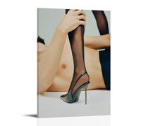 Poster fotografico vintage con gambe di ragazza in seta nera, stampa artistica da parete, decorazione estetica, soggiorno, camera dei bambini, dormitorio, bar, bagno, adatto per camera da letto