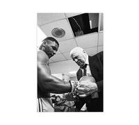 Poster fotografico vintage su tela, con Mike Tyson e Cus D'Amato, Mike Tyson, decorazione artistica da parete per soggiorno, camera da letto, senza cornice, 50 x 75 cm