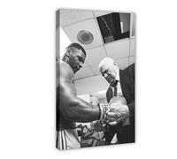 Poster fotografico vintage su tela, con Mike Tyson e Cus D'Amato, Mike Tyson, decorazione artistica da parete per soggiorno e camera da letto, con cornice, 20 x 30 cm