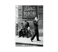 Poster fotografico vintage su tela, motivo: uomini in una via di Napoli, Italia, decorazione artistica da parete per soggiorno, camera da letto, senza cornice, 20 x 30 cm