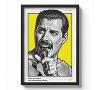 Poster Freddie Mercury Queen - QR Code Canzone Personalizzata Stampa Artistica