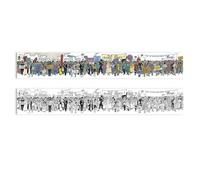 Poster fregio bifacciale Moulinsart Tintin biglietto di auguri 1972 (180x29 cm)