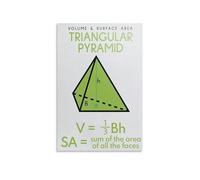 poster Geometry Educational Poster Set, Triangular Pyramid & 3D Shapes Formulas, Volume & Surface Area Chart, Math Classroom Teacher Supplies(Unframed,16x24inch(40x60cm))