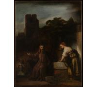 Poster Gesù e Donna Samaritana - Arte da parete del pozzo d'acqua -...