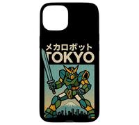 Poster giapponese vintage per ragazzi Mecha Robot Fighting Pose Tokyo Custodia per iPhone 15 Plus
