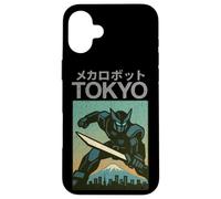 Poster giapponese vintage per ragazzi Mecha Robot Fighting Pose Tokyo Custodia per iPhone 16 Plus