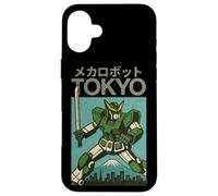 Poster giapponese vintage per ragazzi Mecha Robot Fighting Pose Tokyo Custodia per iPhone 16 Plus