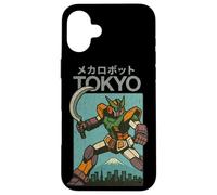 Poster giapponese vintage per ragazzi Mecha Robot Fighting Pose Tokyo Custodia per iPhone 16 Plus