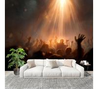 Poster Gigante 300x210 cm Fotomurali In Tnt Murale La Luce Del Sole Splende Sulla Folla Carta da Parati Panoramica Moderna Fotomurali Arte Carta Da Parati Per Camera Letto, Soggiorno