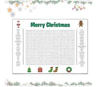 Poster gigante con ricerca di parole del Ringraziamento, 91 x 61 cm, gioco da parete per famiglie e aule, grande gioco da parete per feste del Ringraziamento e Natale, versione aggiornata 2026 (Natale