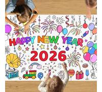Poster gigante da colorare Happy Thanksgiving da 76 x 183 cm, grande carta da colorare, carta Jumbo C-oloring banner attività essenziali per bambini, ringraziamenti, bomboniere, forniture decorative