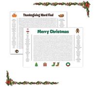 Poster gigante di ricerca di parole del Ringraziamento, gioco da parete gigante 80 cm x 50 cm, poster di ricerca di parole natalizie, divertente attività interattiva for famiglie(A+B)