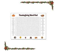 Poster gigante di ricerca di parole del Ringraziamento, gioco da parete gigante 80 cm x 50 cm, poster di ricerca di parole natalizie, divertente attività interattiva for famiglie(#A)
