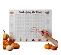 Poster gigante ricerca parole Ringraziamento per attività festive famiglie e bambini Gioco educativo puzzle da parete