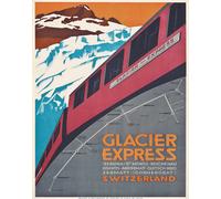 Poster Glacier Express Swiss Alps Railway Wall Art - 12X16/16X20/18X24/24X36