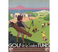 Poster Golf de la Soukra Tunis Roger Broders Wall Art - 12X16/16X20/18X24/24X36