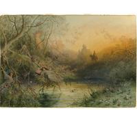Poster Gustave Doré Fairyland Elfi e Castello Wall Art -...